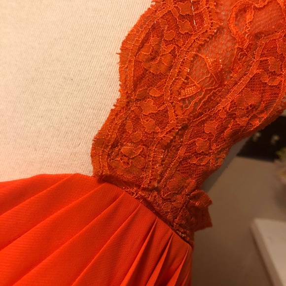 Wedding Dress Brand Orange Midi Bridesmaids Dress - Picture 7 of 8